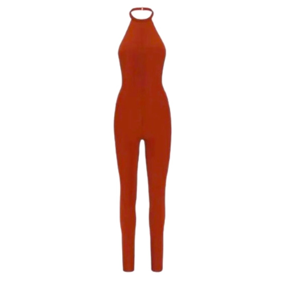 SKIMS (NWT) Jelly Sheer Saffron Halter Top Full Bodysuit 4X